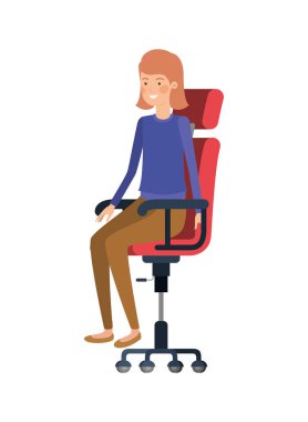 woman with sitting in office chair avatar character