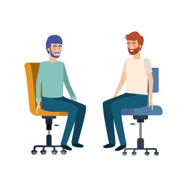 ofis sandalyesi avatar karakteri oturan erkekler