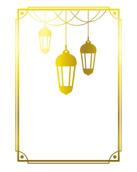 拉马丹·卡里姆灯笼挂图标 — 图库矢量图片