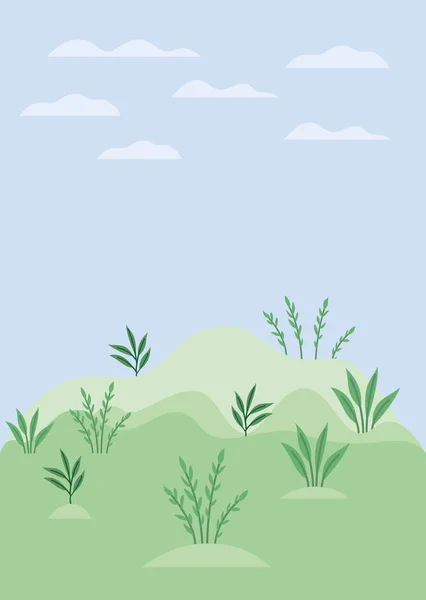 Campo campo paisaje escena — Vector de stock