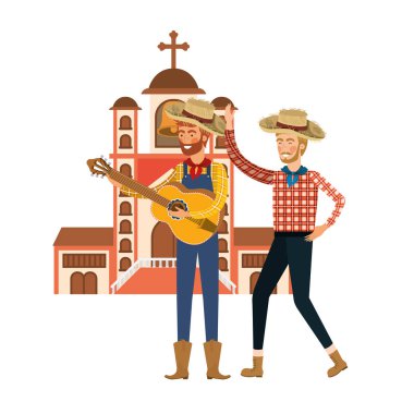 müzik aleti ile çiftçi erkekler