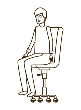 ofis sandalyesi avatar karakteri oturan adam