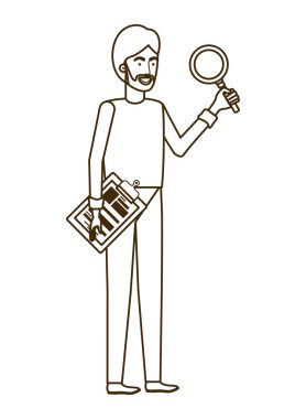 beyaz arka planda özgeçmişi olan adam