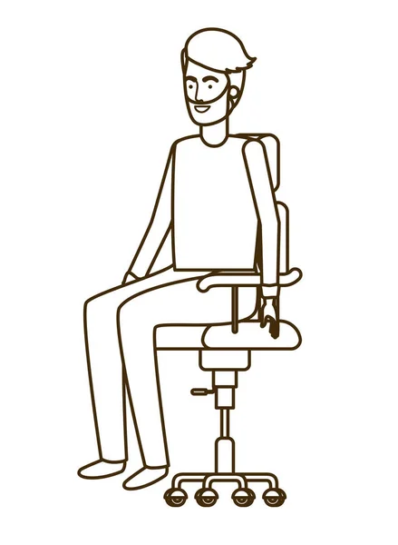 Άνθρωπος με κάθεται σε καρέκλα γραφείου χαρακτήρα avatar — Διανυσματικό Αρχείο