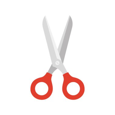 beyaz arka plan simgesinde açık makas