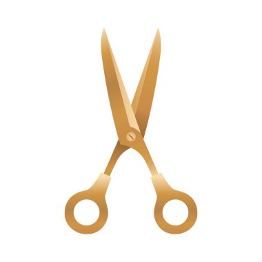 beyaz arka plan simgesinde açık makas