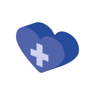 çapraz izole simgesi ile kalp biyometrik