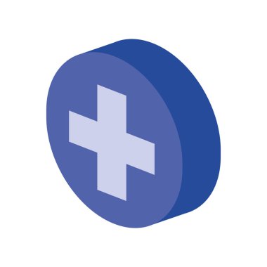 çapraz izole simgesi ile daire isometrik