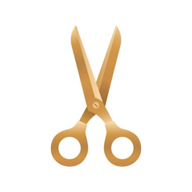 beyaz arka plan simgesinde açık makas