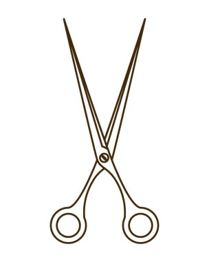 beyaz arka plan simgesinde açık makas