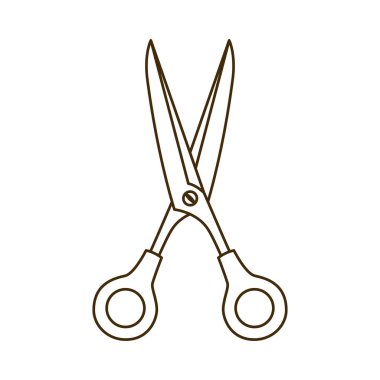 beyaz arka plan simgesinde açık makas