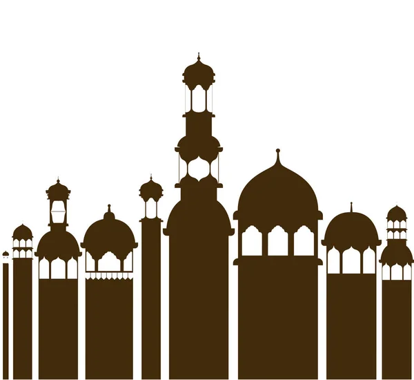 Ramadan Kareem Moschee Gebäude Ikone — Stockvektor