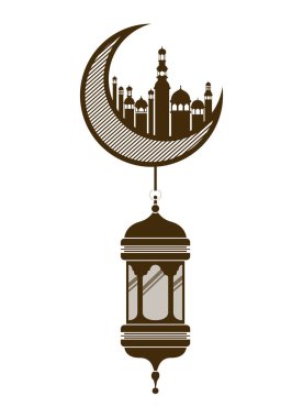 ay ramazan kareem cami binaları ile asılı