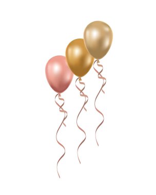 Beyaz arkaplanda helyum balonları