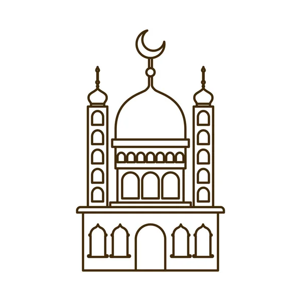 Icône du bâtiment de la mosquée Ramadan Kareem — Image vectorielle