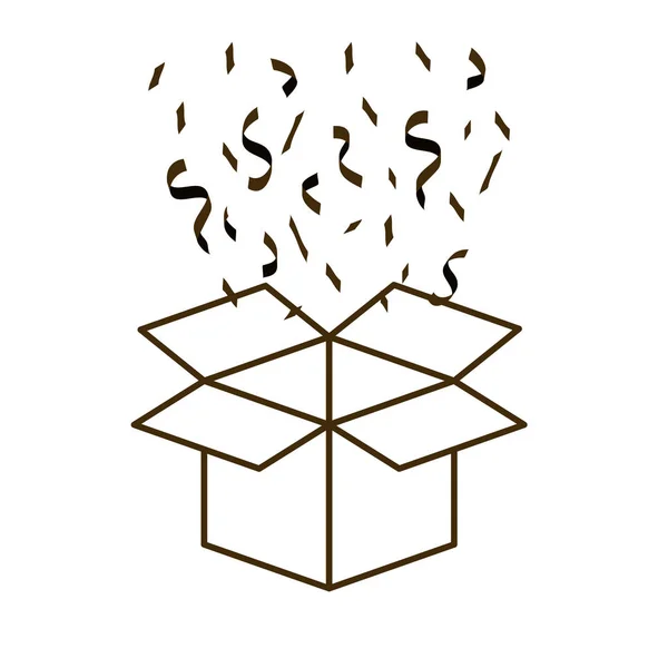 Відкрита картонна коробка ізольована піктограма — стоковий вектор
