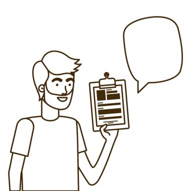 beyaz arka planda özgeçmişi olan adam