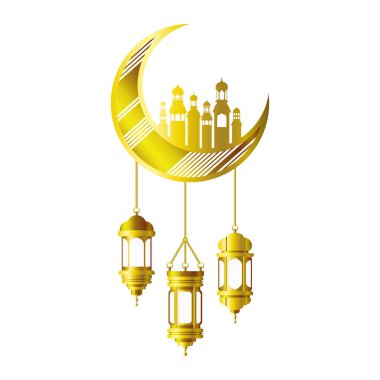 ay ramazan kareem cami binaları ile asılı