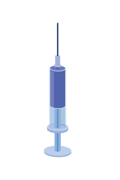 Syringe with liquid isolated icon — Stock Vector