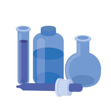 beyaz arka planda laboratuvar aletleri