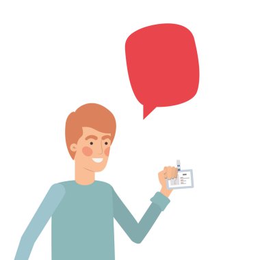 konuşma kabarcık avatar karakteri ile adam