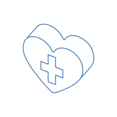 çapraz izole simgesi ile kalp biyometrik