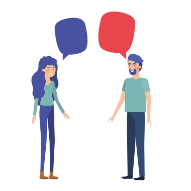 konuşma balonu avatar karakter ile Çift