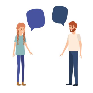 konuşma balonu avatar karakter ile Çift