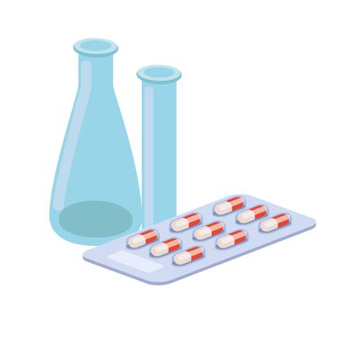 beyaz arka planda laboratuvar aletleri