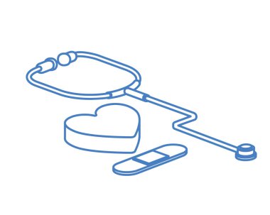 beyaz arka planda tıbbi cihaz stetoskop