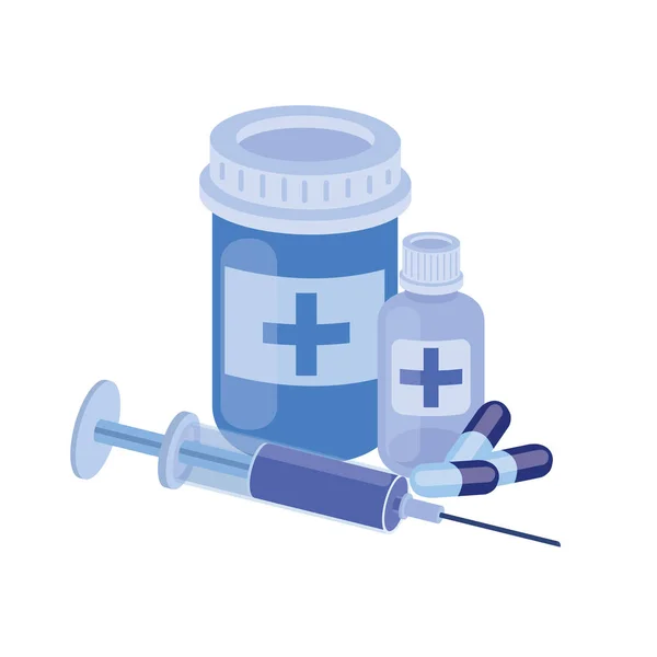 Medicamentos sobre fondo blanco — Vector de stock