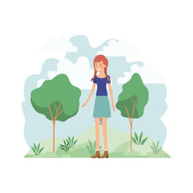 manzara avatar karakter ayakta kadın