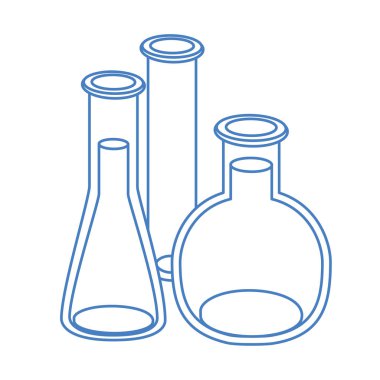beyaz arka planda laboratuvar aletleri