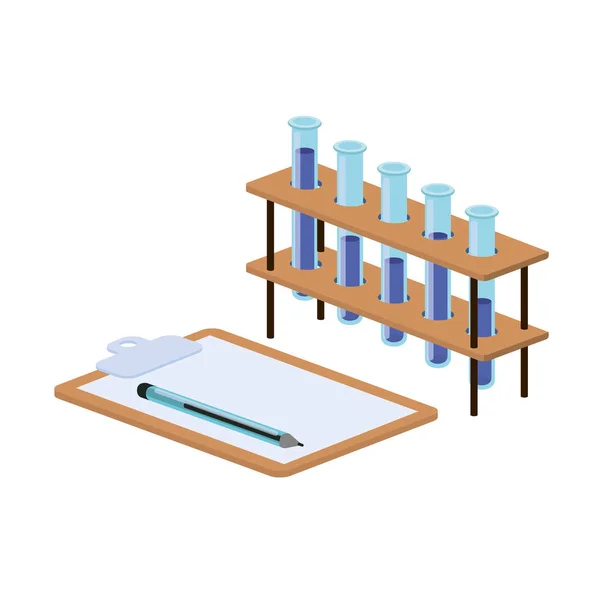 Laboratory instruments in white background — Stock Vector