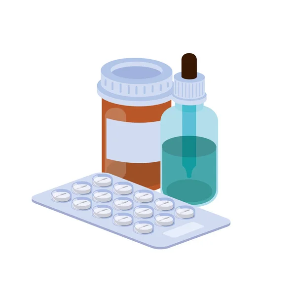Medicine drugs on white background — Stock Vector