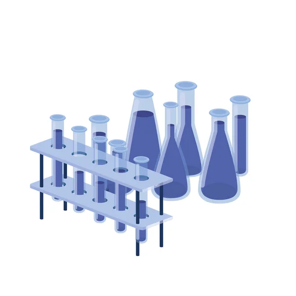 Instruments de laboratoire en fond blanc — Image vectorielle