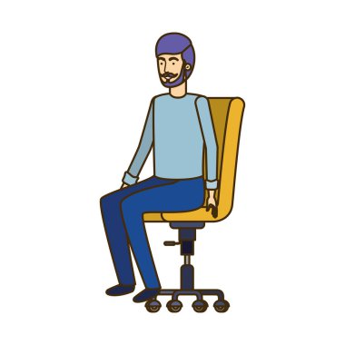 ofis sandalyesi avatar karakteri oturan adam