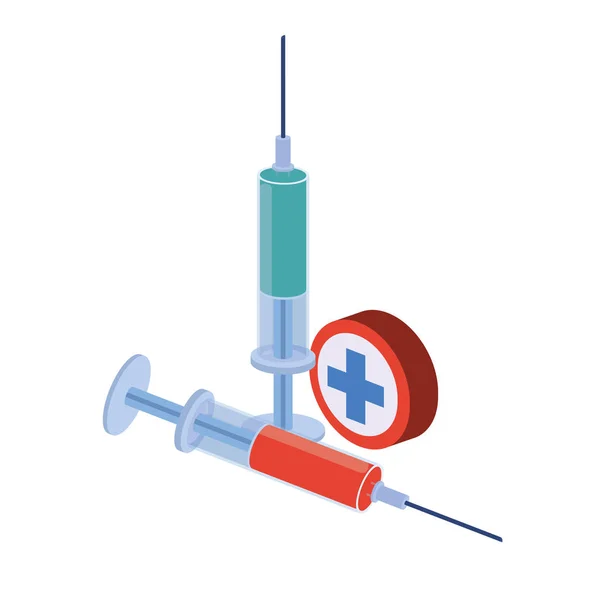 带液体隔离图标的注射器 — 图库矢量图片