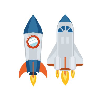 beyaz arka planda havalandırılan roketler