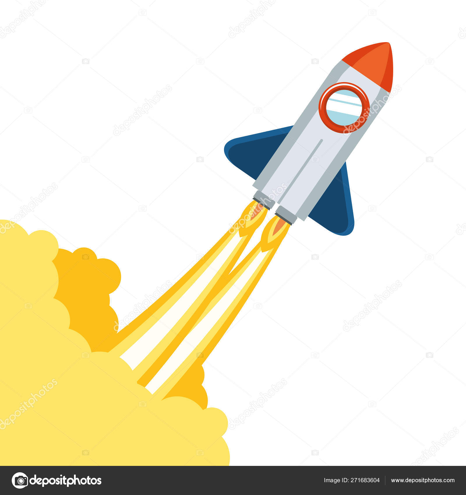 Premium Vector  Modern rocket illustration on white background