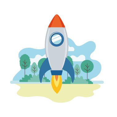 arka plan manzara içinde havalandırıp roket