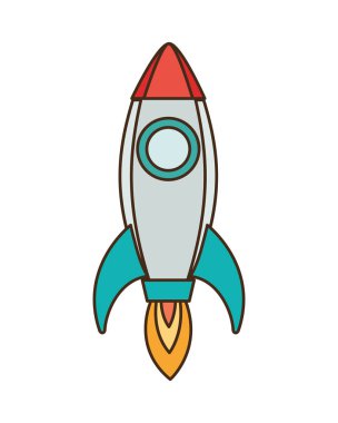 roket beyaz arka planda kalkış