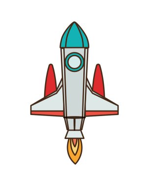 roket beyaz arka planda kalkış