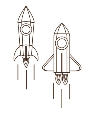 beyaz arka planda havalandırılan roketler