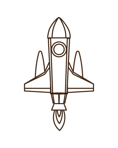 Rakete hebt vor weißem Hintergrund ab — Stockvektor