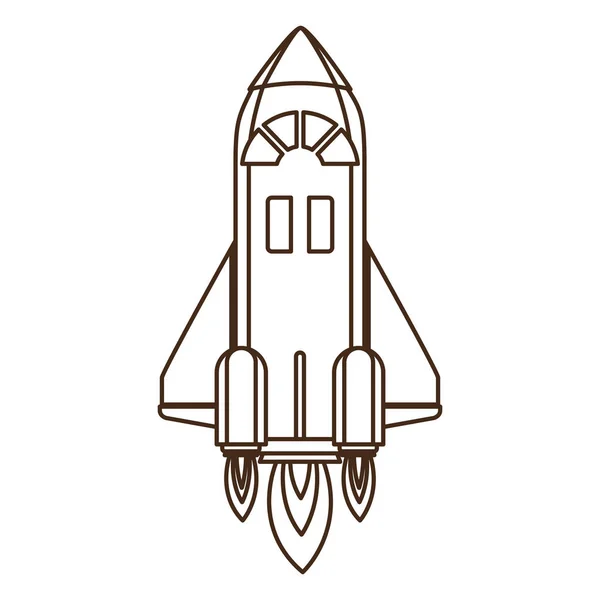 Rakete hebt vor weißem Hintergrund ab — Stockvektor