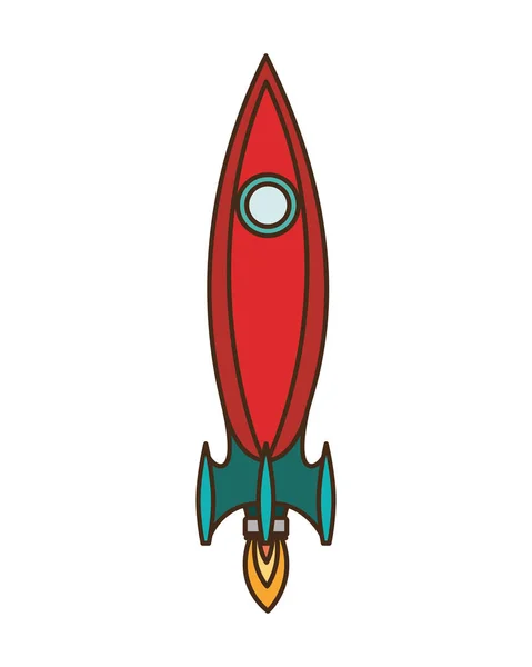 Décollage de fusée en fond blanc — Image vectorielle