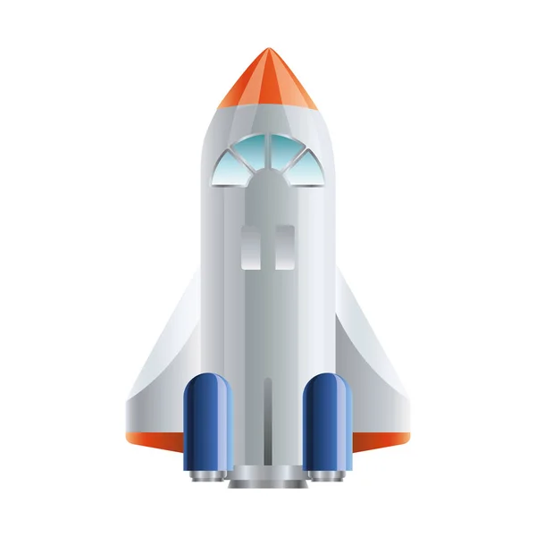 Beyaz arka plan ile uçan roket — Stok Vektör