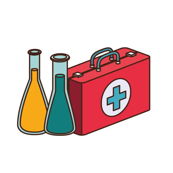 First aid kit on white background — Stock Vector