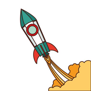 roket beyaz arka planda kalkış